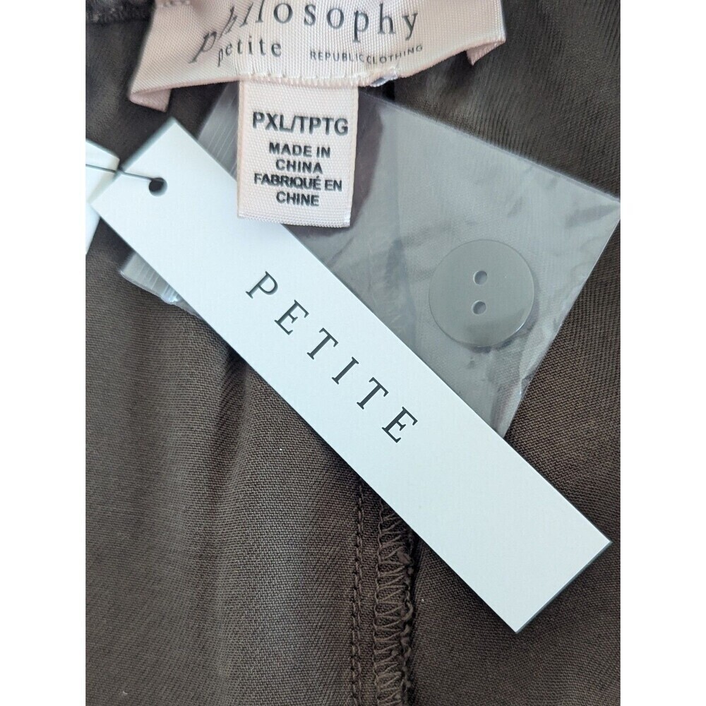 Philosophy Petite Olive Green Tencel Pants PXL Elastic Waist Casual New With... - Picture 6 of 8
